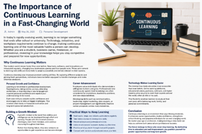 The Importance of Continuous Learning in a Fast-Changing World